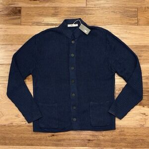 NWT Inis Meain 100% Linen Lightkeeper Jacket Sweater $745 Blue Men's 2XL